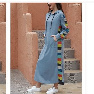 NWT: Kangaroo Pocket Sweatshirt Maxi Dress